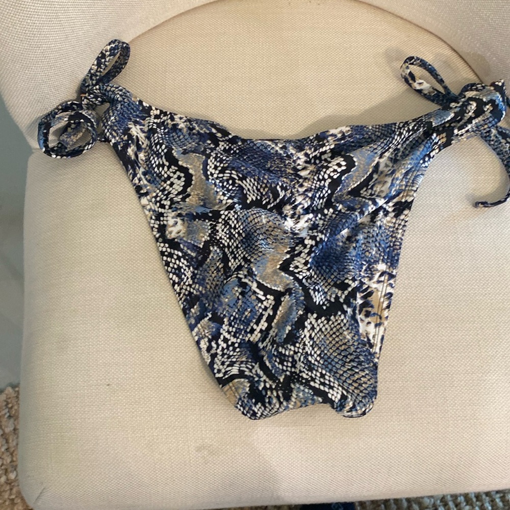 Blue snake print bathing suit bottom only